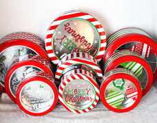 圣诞礼品铁盒/外贸罐/马口铁圆罐/糖果罐/食品罐/厂家直销